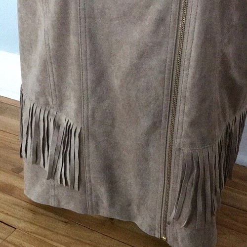 CHICO'S FAUX SUEDE FRINGE MOTO VEST NWT $149 CHICO'S 3 L/XL - Picture 2 of 4