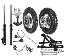Front Rear 2.50-10+3.00-10 Tire Rim+Front Forks+Swingarm Disc Brake Pit Bike SSR