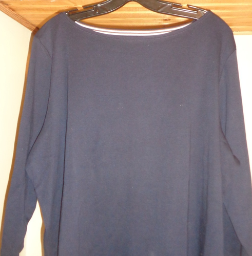 TALBOTS   NAVY  100%  PIMA COTTON BOAT NECK 3/4 SLEEVE KNIT  TOP   NWT SZ 3XP - Bild 4 von 8