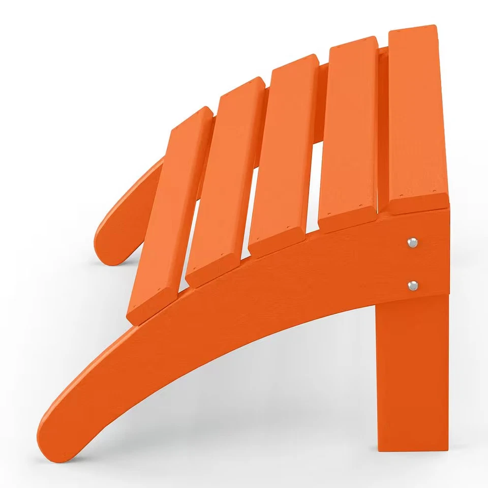 District Orange Plastic Outdoor Adirondack Chair Folding Ottoman - Image 4 of 4
