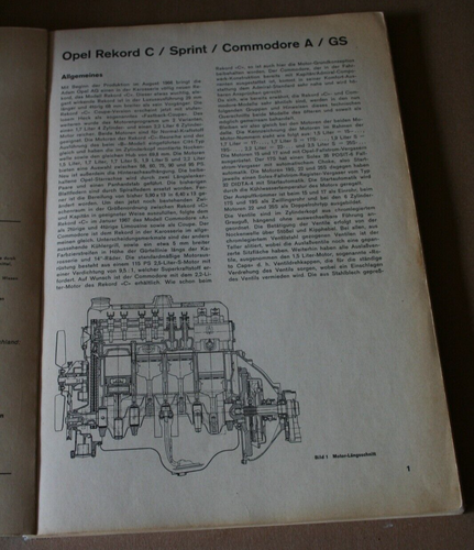 Repair Manual Opel Rekord C / Sprint - Commodore A / GS - Picture 3 of 11