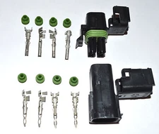 DELPHI WEATHER PACK 4 PIN -  CONDUCTOR SQUARE CONNECTOR KIT 16-14 GA - FIVE SETS