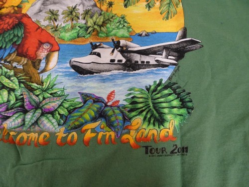 T-Shirt Jimmy Buffett 2011 Welcome To Fin Land Large grün Konzert 100 % Baumwolle - Bild 13 von 19