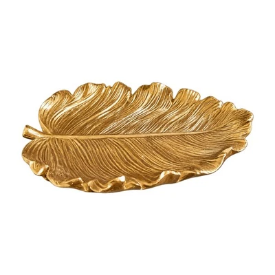 Leaf Shaped Resin Tray Sculptural Vein-Textured Resin Tray Modern for Dresser - Bild 1 von 4
