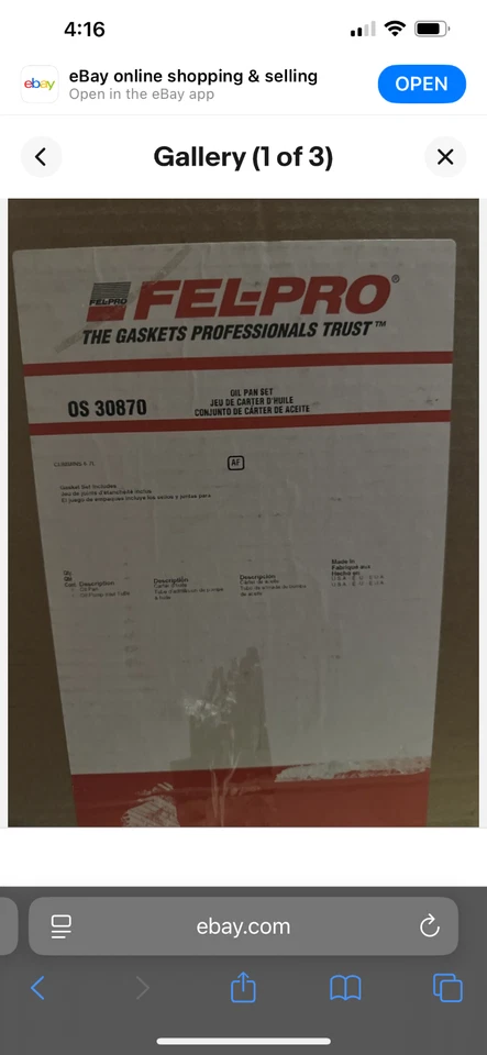 Junta de cárter de aceite de motor para 13-18 RAM 2500 3500 4500 5500 6,7 L 68224584AA Foto 2 de 2