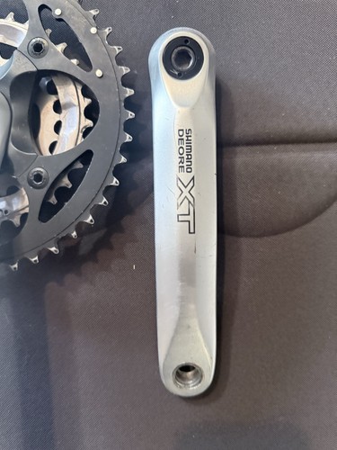 Silver Shimano XT FC-M750 Triple 44/32/22 9Sp 175mm Crankset With Bottom Bracket - Picture 4 of 8