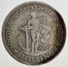 1932 South Africa One Shilling Silver Coin | Collectable Grade