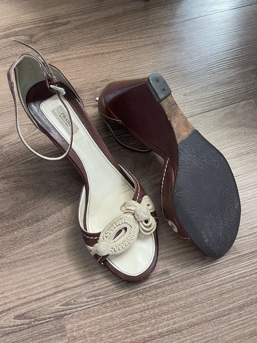 Vintage Prada Wedge Sandals Size 6 - Picture 6 of 6
