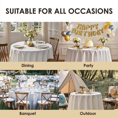 Round Tablecloth Water and Stain Resistant Washable Table Cloth Selected Wrinkle - Picture 8 of 8
