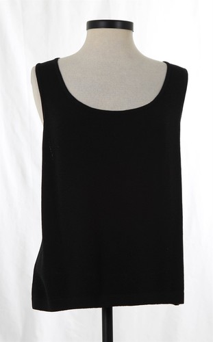Camiseta sin mangas St John Knits Santana, Shell Caviar negra talla 2X-grande nueva sin etiquetas - Imagen 1 de 4