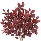 Artificial Fall Birch Leaves Stem - 6 Pcs Faux Autumn Greenery Long Jujube Red