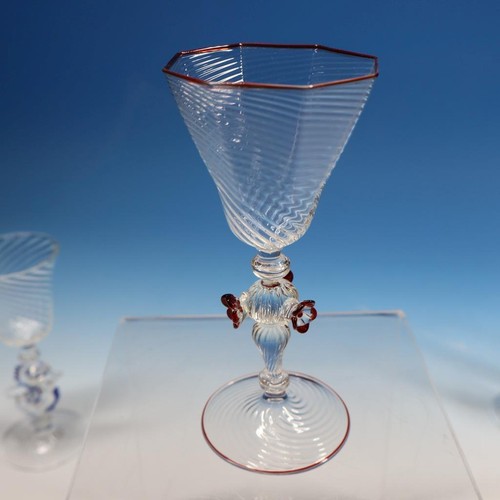 Murano venezianisches italienisches Kunstglas - 4 kleine Gläser Kelche - 5 und 6 cm - Bild 3 von 5