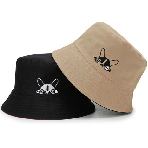 Cute Dog Embroidered Bucket Hat Foldable Fisherman Cap Sun Protection - Picture 11 of 11