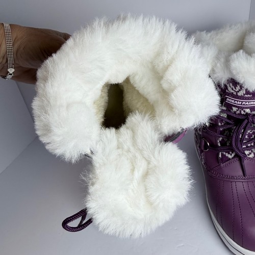 Neu Traumpaar Kinder Schneestiefel Mädchen Größe 4 lila wasserdicht isoliert Winter - Bild 5 von 12