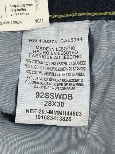 Wrangler Slim Straight Denim Blue Jeans Slim Seat & Thigh Men's 28x30 NWT - Picture 8 of 10