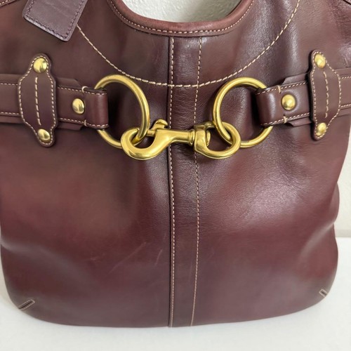 Coach F11266 Ergo Vintage One Schultertasche Leder dunkelrot Vintage aus Japan - Bild 19 von 24