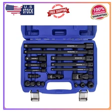 WORKPRO 18-Piece Impact Socket Extension Set, Adapters & Swivel Joints