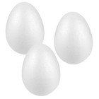  3 Stück Schaumstoffeier zum Basteln von Ostern, weiße Styropor-Rohlinge,