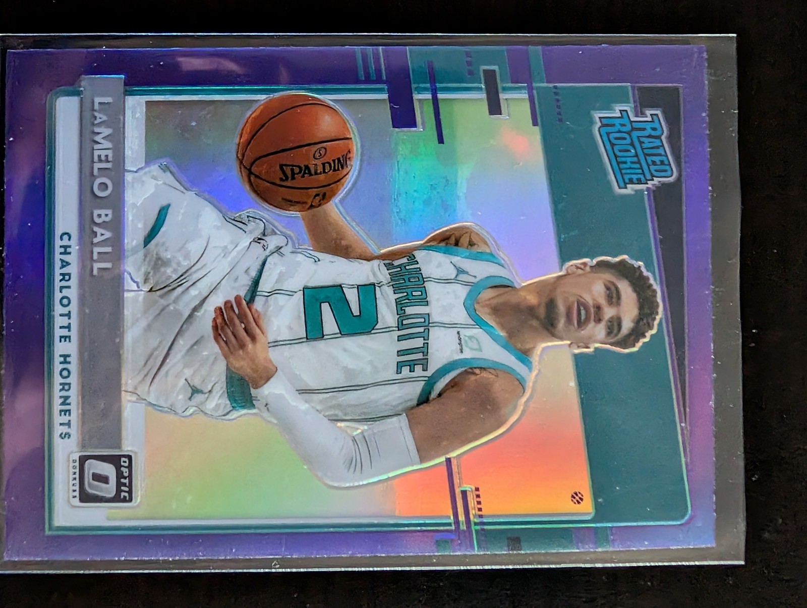 2020-21 Panini Donruss Optic - Rated Rookie LaMelo Ball #153 Purple Prizm (RC)