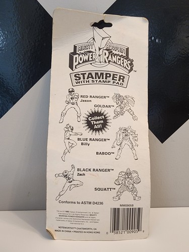 1993 Mighty Morphin Power Rangers Baboo Stamper w/ Stamp Pad New on Card - Bild 2 von 5
