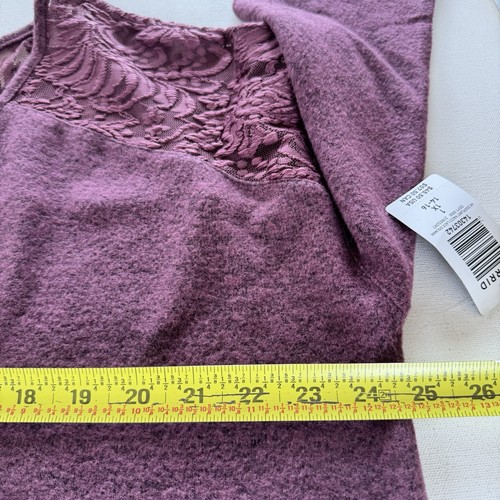 NWT Torrid Purple Super Soft Plush Lace Knit Dolman Top Women’s 1X Romantic Boho - Picture 12 of 14