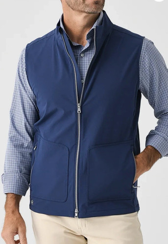 Peter Millar Crown Crafted Mens Vest Brook Navy Contour Full Zip $245 LARGE - Picture 7 of 7