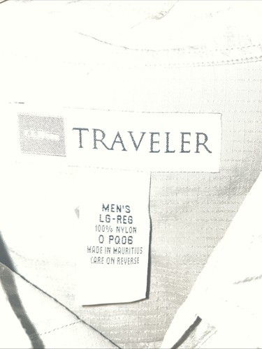 VINTAGE LL Bean TRAVELER Shirt Men Large Beige Safari Hiking Button Up Roll Tab - Picture 2 of 6