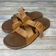 Chaco Womens Lowdown Leather Slide Shoes Size 9 Brown Sandal Adjustable Strap