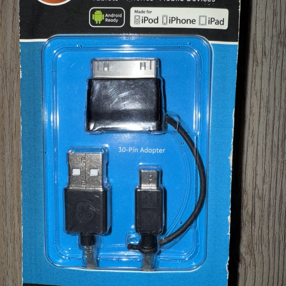 GE Micro USB Adapter 30 Pin Connector New Ultra Charge & Sync Cable Pc Or Mac - Image 2 of 3