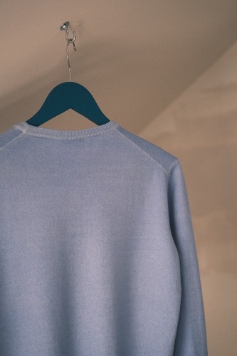 Boggi Milano Luxury Men's Light Blue Wool Jumper Sweater Size S Made in Italy - Picture 8 of 10