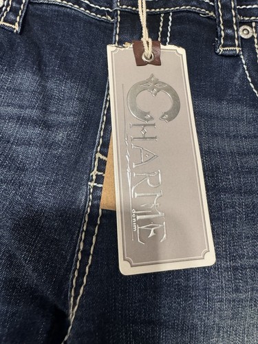 WOMEN'S CHARME EMBROIDERED, THICK STITCHED, BOOTCUT JEANS SIZE 28 New With Tags - Picture 9 of 13