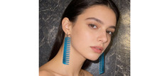 Blue Comb Earrings | Fashion Jewelry | Lightweight
