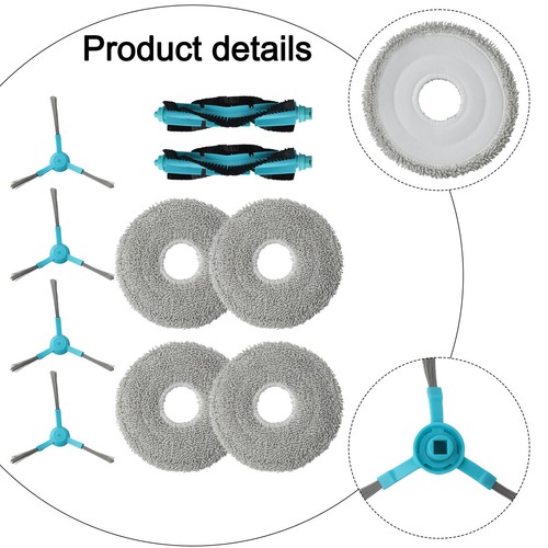 4 Piece Mop Cloth and Brush Set Compatible with For Cecotec For Conga 20090 - Picture 10 of 13