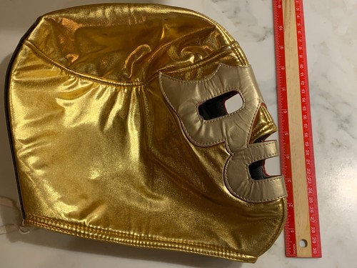 RAMSES Teen Pro-Lycra Lucha Libre Wrestling Mask – Gold – Nacho Libre Style - Picture 3 of 5