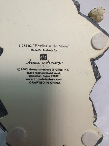 Home Interior “Howling At The Moon” 2002 Resin Figurine Two Wolves - Picture 11 of 11