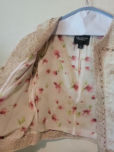 ST JOHN COUTURE KNIT JACKET / SILK BOUSE SET SIZE 4 - Picture 11 of 13