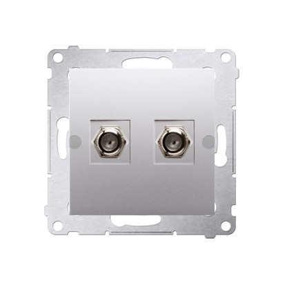 MODULE SILVER MATT SOCKET 2X TV TYPE F PREMIUM 54 DASF2.01/43
