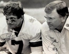 Joe Gibbs & Joe Theismann Signed Washington Redskins (Practice) 16x20 Photo JSA