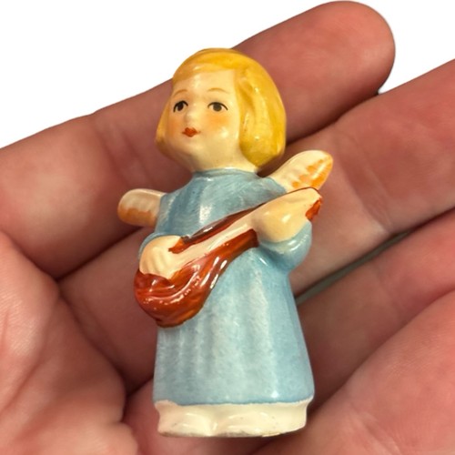 Vintage Goebel Sacrart Engel Figuren halten Musikinstrumente 2,5" 2er Set - Bild 8 von 17
