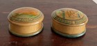 Lovely Pair Of Vintage Wooden Hand Painted Decorative/trinket/pill Boxes