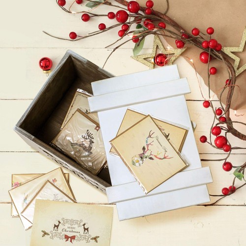 Santa Mailbox White Wooden Christmas Letter Box 11.8x7.9x5.9 Inches Decor Indoor - Picture 5 of 9