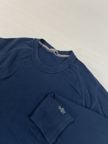 Smartwool Mens Merino Wool Long Sleeve Base Layer Shirt XL Blue
