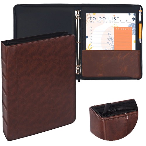 Ring Binder Depot Faulkner Vintage Professional 3 Ring Zipper Binder Organize...