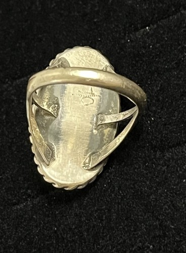 Vintage Agate Ring Petrified Wood Sterling Silver Southwest Navajo Band Sz 7 - Picture 4 of 5