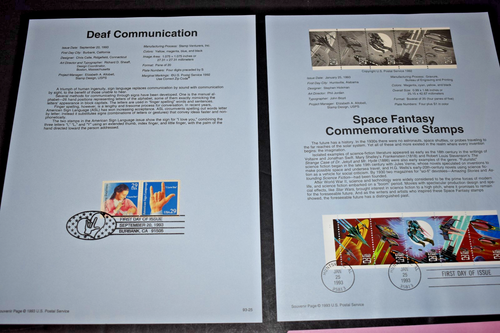 Set 35 - 1993 US Stamps - US Postal Service First Day Issue Souvenir Sheets - Picture 3 of 19
