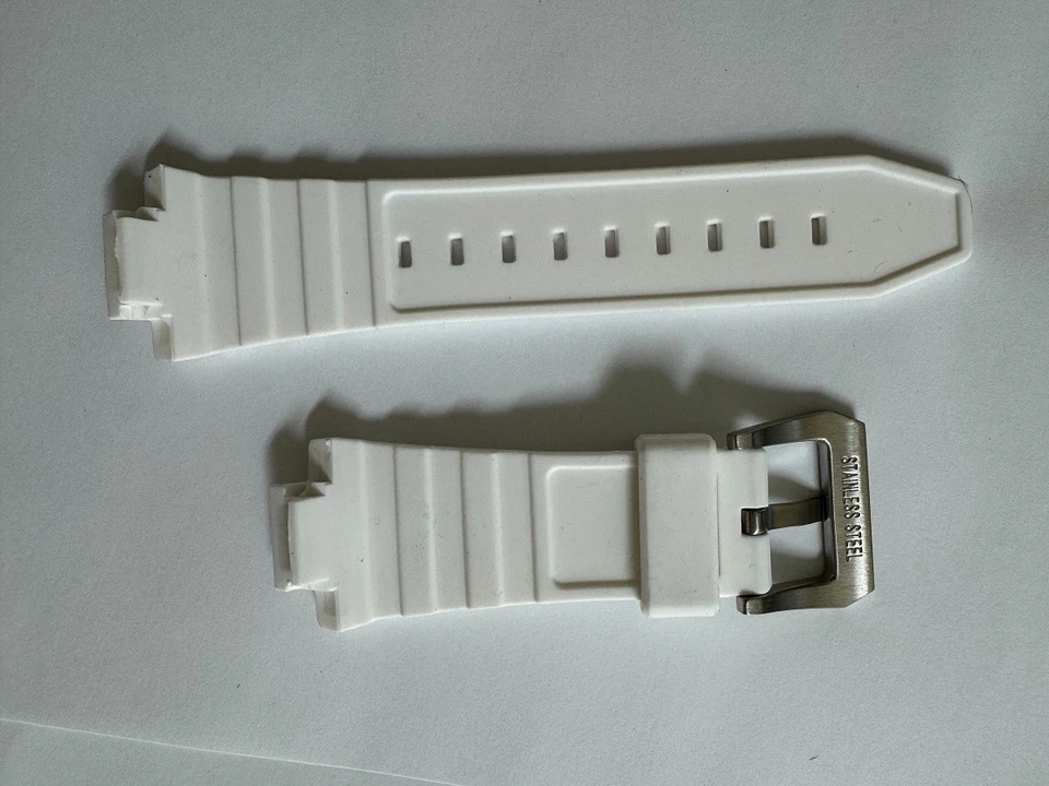 Correa de reloj blanca/caucho de silicona Swiss Legend Expedition para hombre NOS Foto 2 de 2