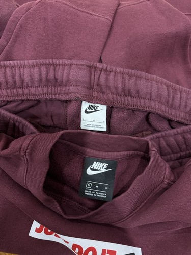 Nike Club Fleece Beetroot Sweatshirt & Joggers Set Size Medium / Large Sweatsuit - Picture 3 of 3