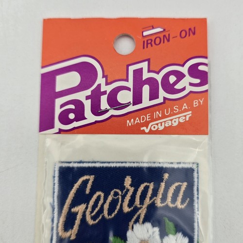 Vintage Voyager Souvenir Patch Georgia Brown Thrasher Cherokee Rose bestickt  - Bild 3 von 9