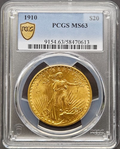 1910 $20 Saint-Gaudens Gold Double Eagle – PCGS MS63, Strong Mint Luster!