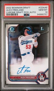 ALEX FREELAND 2022 BOWMAN CHROME DRAFT 1ST AUTOGRAPH DODGERS AUTO PSA 10